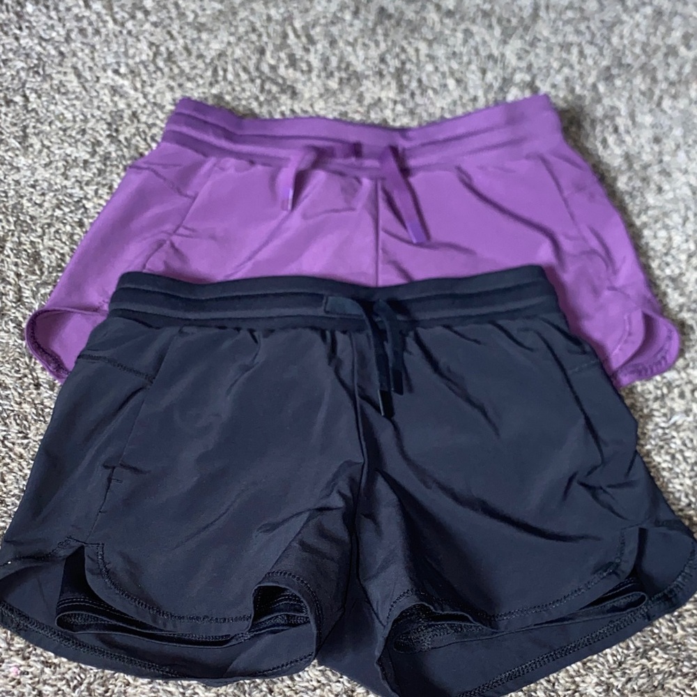 All in Motion Kids Black and Purple Shorts with pockets